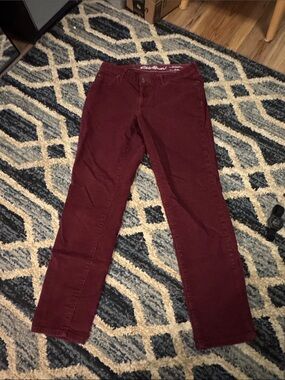 Eddie Bauer burgundy boyfriend slim corduroy pants